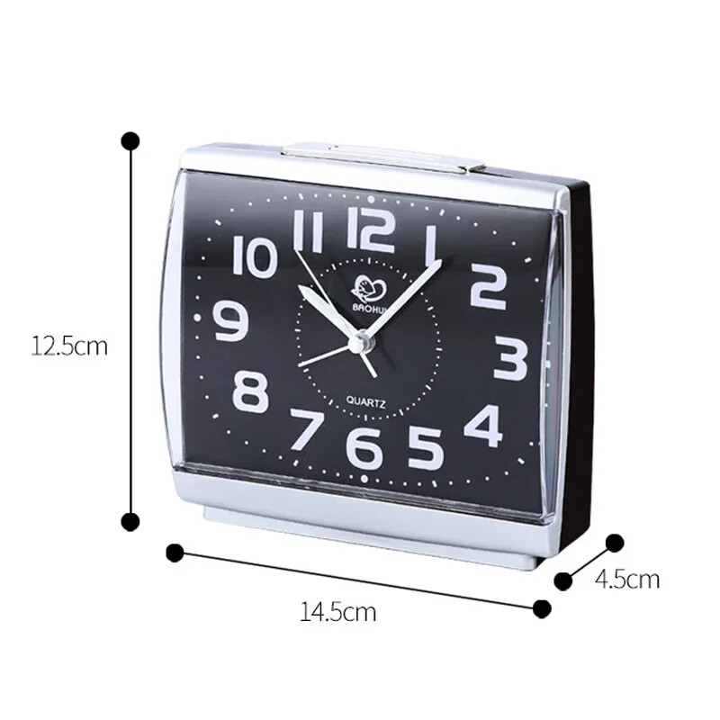 Ceas cu alarmă cu lumină de noapte Ceas cu alarmă alb simplu și simplu cu baterie Dormitor acasă fără a bifa Ceas cu lumină de noapte mut