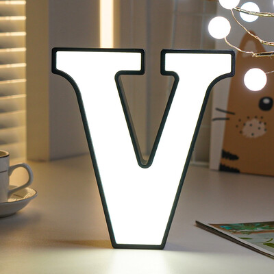 Litere iluminate LED alfabet cu litere Lumină pentru nuntă Semn pentru marcaj Lumini de noapte Lampă DIY Home Club Party Decoration de Crăciun 2024