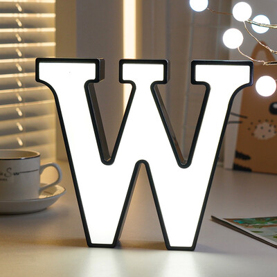 Litere iluminate LED alfabet cu litere Lumină pentru nuntă Semn pentru marcaj Lumini de noapte Lampă DIY Home Club Party Decoration de Crăciun 2024