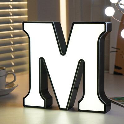 Litere iluminate LED alfabet cu litere Lumină pentru nuntă Semn pentru marcaj Lumini de noapte Lampă DIY Home Club Party Decoration de Crăciun 2024