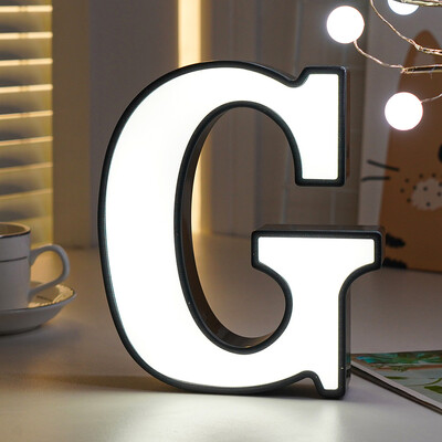 Litere iluminate LED alfabet cu litere Lumină pentru nuntă Semn pentru marcaj Lumini de noapte Lampă DIY Home Club Party Decoration de Crăciun 2024