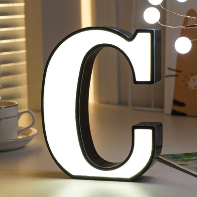 Litere iluminate LED alfabet cu litere Lumină pentru nuntă Semn pentru marcaj Lumini de noapte Lampă DIY Home Club Party Decoration de Crăciun 2024
