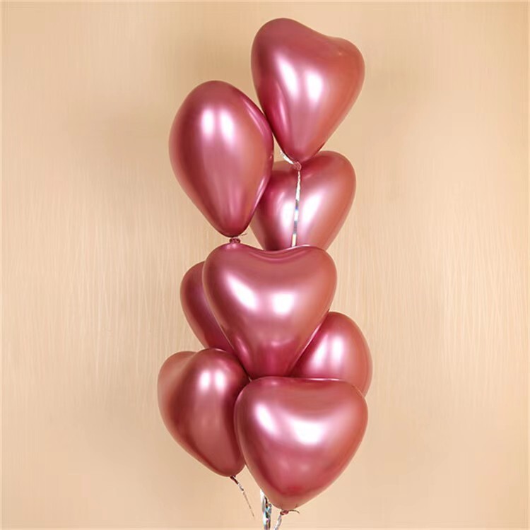 Metal Love Folie de aluminiu Balon în formă de inimă 50 buc. Nunta Aranjament romantic Decor pentru petrecerea de aniversare Inimă de pui Balon pentru spovedanie din latex