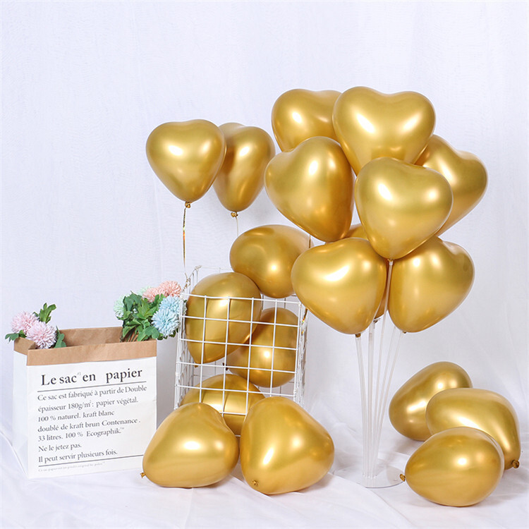 Metal Love Folie de aluminiu Balon în formă de inimă 50 buc. Nunta Aranjament romantic Decor pentru petrecerea de aniversare Inimă de pui Balon pentru spovedanie din latex