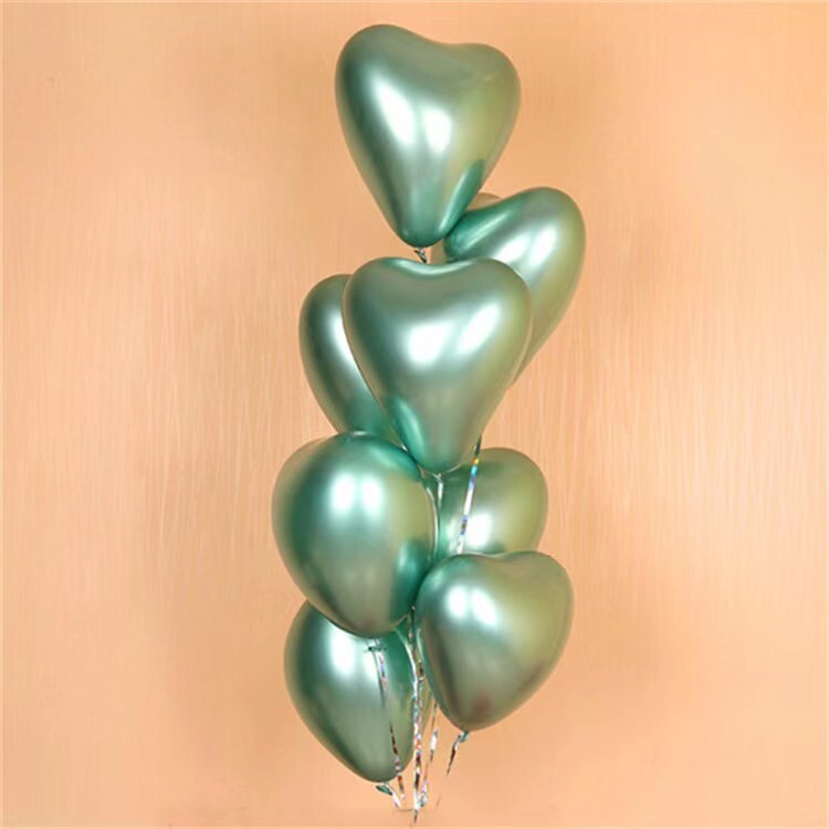 Metal Love Folie de aluminiu Balon în formă de inimă 50 buc. Nunta Aranjament romantic Decor pentru petrecerea de aniversare Inimă de pui Balon pentru spovedanie din latex
