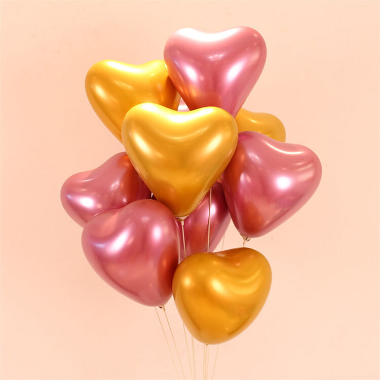 Metal Love Folie de aluminiu Balon în formă de inimă 50 buc. Nunta Aranjament romantic Decor pentru petrecerea de aniversare Inimă de pui Balon pentru spovedanie din latex