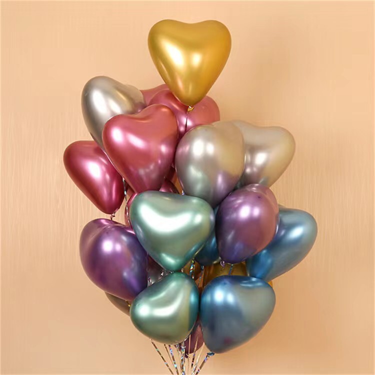 Metal Love Folie de aluminiu Balon în formă de inimă 50 buc. Nunta Aranjament romantic Decor pentru petrecerea de aniversare Inimă de pui Balon pentru spovedanie din latex