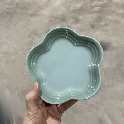 Farfurie mică cu flori de prun, 5,5 inci, 14 cm, farfurie cu sos curcubeu, în formă de floare, pentru animale de companie, farfurie cu oase treptate, veselă Vase din ceramică