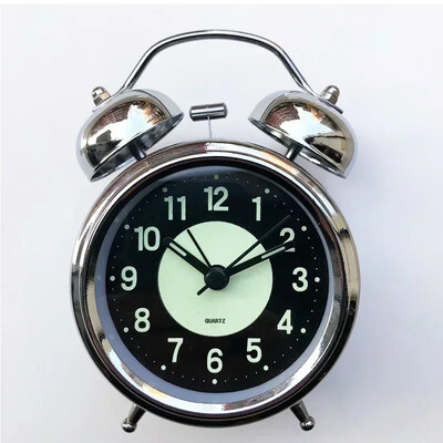 Ceas deşteptător cu clopot dublu de 3 inchi, cu lumină de noapte, pentru dormitorii grei, pentru birou, pentru studenţi, decor Reloj Despertador
