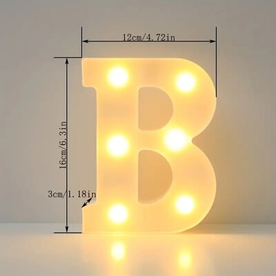 1 buc. Lumină cu LED decorativă albă de 6,3 inchi, semn cu litere numerice, lumini de noapte, cort pentru acasă, nuntă, petrecere, aniversare, decor de Crăciun