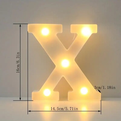 1 buc. Lumină cu LED decorativă albă de 6,3 inchi, semn cu litere numerice, lumini de noapte, cort pentru acasă, nuntă, petrecere, aniversare, decor de Crăciun