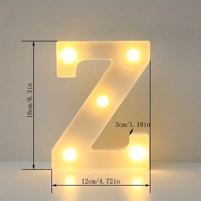 1 buc. Lumină cu LED decorativă albă de 6,3 inchi, semn cu litere numerice, lumini de noapte, cort pentru acasă, nuntă, petrecere, aniversare, decor de Crăciun