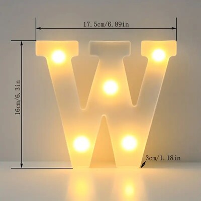 1 buc. Lumină cu LED decorativă albă de 6,3 inchi, semn cu litere numerice, lumini de noapte, cort pentru acasă, nuntă, petrecere, aniversare, decor de Crăciun