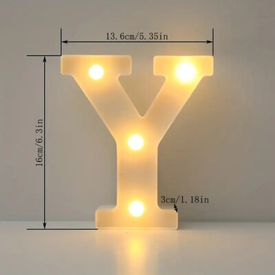 1 buc. Lumină cu LED decorativă albă de 6,3 inchi, semn cu litere numerice, lumini de noapte, cort pentru acasă, nuntă, petrecere, aniversare, decor de Crăciun