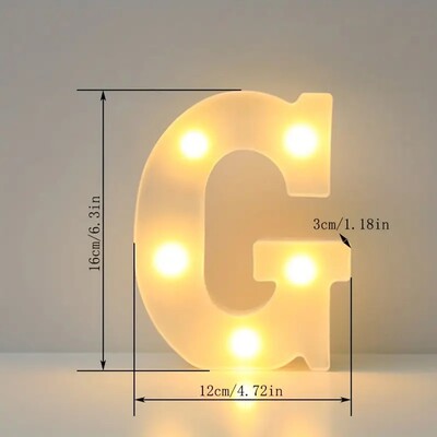 1 buc. Lumină cu LED decorativă albă de 6,3 inchi, semn cu litere numerice, lumini de noapte, cort pentru acasă, nuntă, petrecere, aniversare, decor de Crăciun
