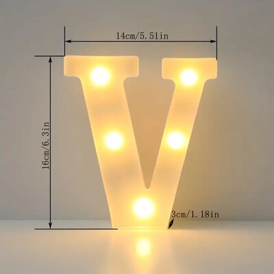 1 buc. Lumină cu LED decorativă albă de 6,3 inchi, semn cu litere numerice, lumini de noapte, cort pentru acasă, nuntă, petrecere, aniversare, decor de Crăciun