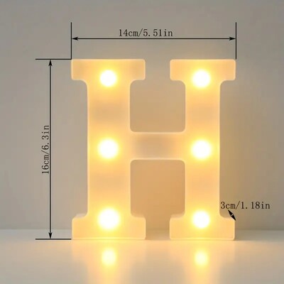 1 buc. Lumină cu LED decorativă albă de 6,3 inchi, semn cu litere numerice, lumini de noapte, cort pentru acasă, nuntă, petrecere, aniversare, decor de Crăciun