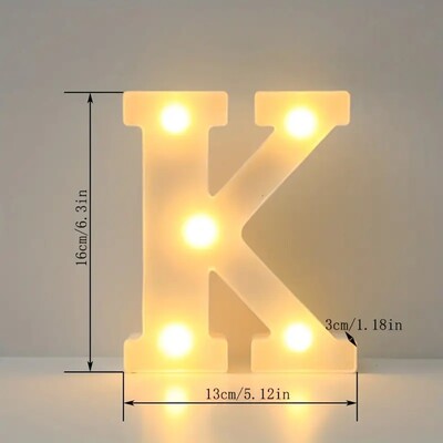 1 buc. Lumină cu LED decorativă albă de 6,3 inchi, semn cu litere numerice, lumini de noapte, cort pentru acasă, nuntă, petrecere, aniversare, decor de Crăciun