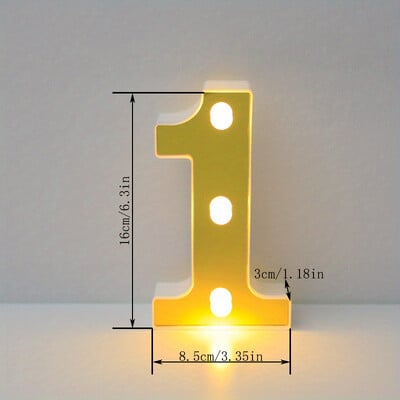 Lumină cu litere cu LED auriu, alfabet, lampă cu numere luminoase, litere, lumină de noapte pentru propunerea de spovedanie, decorarea unui bar de acasă