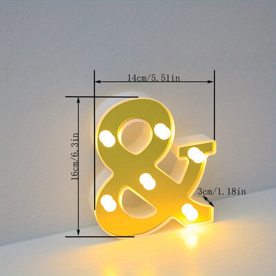 Lumină cu litere cu LED auriu, alfabet, lampă cu numere luminoase, litere, lumină de noapte pentru propunerea de spovedanie, decorarea unui bar de acasă