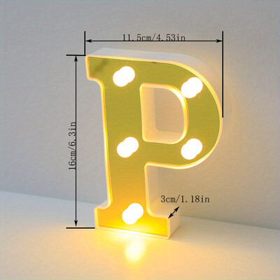 Lumină cu litere cu LED auriu, alfabet, lampă cu numere luminoase, litere, lumină de noapte pentru propunerea de spovedanie, decorarea unui bar de acasă