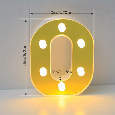 Lumină cu litere cu LED auriu, alfabet, lampă cu numere luminoase, litere, lumină de noapte pentru propunerea de spovedanie, decorarea unui bar de acasă