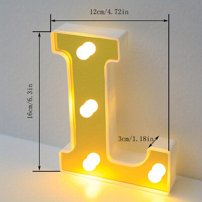 Lumină cu litere cu LED auriu, alfabet, lampă cu numere luminoase, litere, lumină de noapte pentru propunerea de spovedanie, decorarea unui bar de acasă
