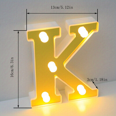Lumină cu litere cu LED auriu, alfabet, lampă cu numere luminoase, litere, lumină de noapte pentru propunerea de spovedanie, decorarea unui bar de acasă