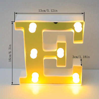 Lumină cu litere cu LED auriu, alfabet, lampă cu numere luminoase, litere, lumină de noapte pentru propunerea de spovedanie, decorarea unui bar de acasă