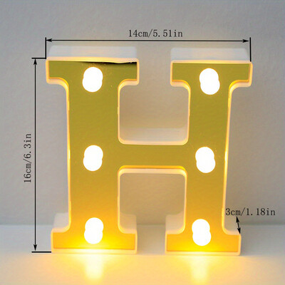 Lumină cu litere cu LED auriu, alfabet, lampă cu numere luminoase, litere, lumină de noapte pentru propunerea de spovedanie, decorarea unui bar de acasă