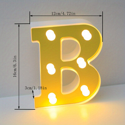 Lumină cu litere cu LED auriu, alfabet, lampă cu numere luminoase, litere, lumină de noapte pentru propunerea de spovedanie, decorarea unui bar de acasă