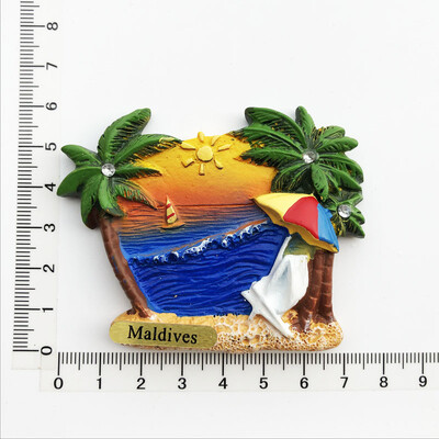 Maldyvų Kelionės Suvenyrai Šaldytuvo magnetai Kūrybingi namų dekoracija Derva Šaldytuvas Magnetiniai lipdukai Pranešimų lentos lipdukai