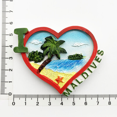 Maldyvų Kelionės Suvenyrai Šaldytuvo magnetai Kūrybingi namų dekoracija Derva Šaldytuvas Magnetiniai lipdukai Pranešimų lentos lipdukai