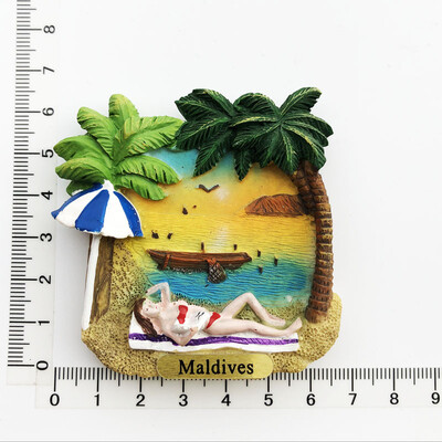 Maldyvų Kelionės Suvenyrai Šaldytuvo magnetai Kūrybingi namų dekoracija Derva Šaldytuvas Magnetiniai lipdukai Pranešimų lentos lipdukai