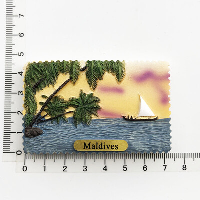 Maldyvų Kelionės Suvenyrai Šaldytuvo magnetai Kūrybingi namų dekoracija Derva Šaldytuvas Magnetiniai lipdukai Pranešimų lentos lipdukai