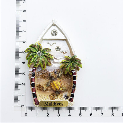 Maldyvų Kelionės Suvenyrai Šaldytuvo magnetai Kūrybingi namų dekoracija Derva Šaldytuvas Magnetiniai lipdukai Pranešimų lentos lipdukai