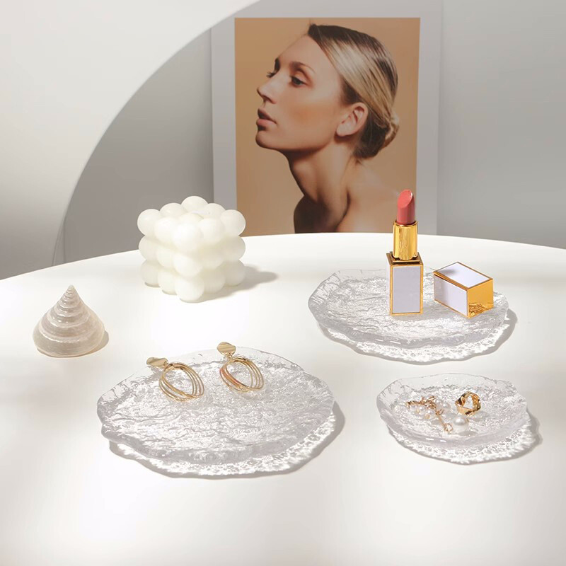 Акрилни декоративни подноси Чиния за вечеря Прозрачен съд за вечеря Поднос за маса Бижута Дисплей Поднос Десерт Чинии за торта Декорация на маса