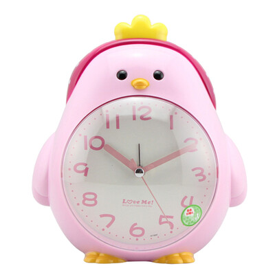 Kūrybingas animacinių filmų vištienos žadintuvas ABS plastikinis naktinis šviestuvas Tylus stalinis laikrodis, skirtas studentų vaikams