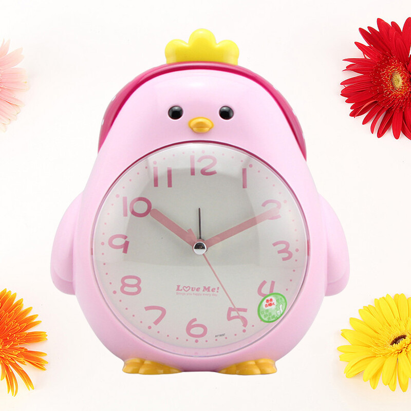 Kūrybingas animacinių filmų vištienos žadintuvas ABS plastikinis naktinis šviestuvas Tylus stalinis laikrodis, skirtas studentų vaikams