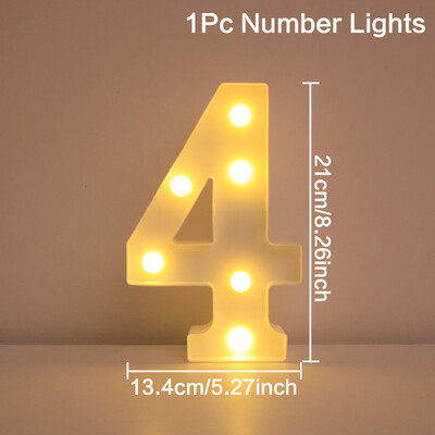 21 см топла светеща мини фигура LED нощна лампа номер 0-9 рамка цифрова табела за шатра сватба рожден ден коледна украса 2023