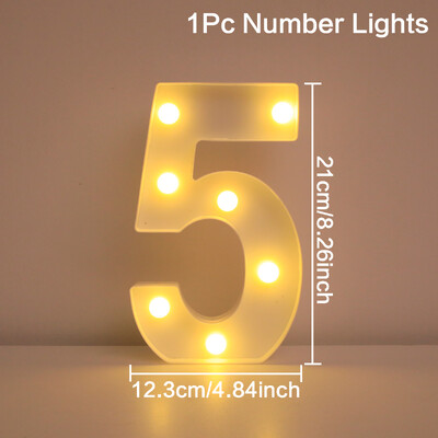 21 см топла светеща мини фигура LED нощна лампа номер 0-9 рамка цифрова табела за шатра сватба рожден ден коледна украса 2023