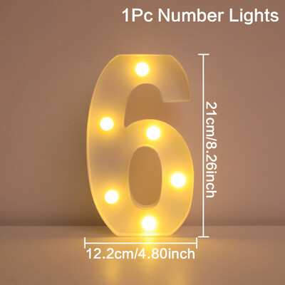 21 см топла светеща мини фигура LED нощна лампа номер 0-9 рамка цифрова табела за шатра сватба рожден ден коледна украса 2023