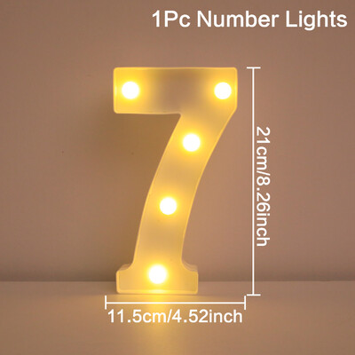 21 см топла светеща мини фигура LED нощна лампа номер 0-9 рамка цифрова табела за шатра сватба рожден ден коледна украса 2023
