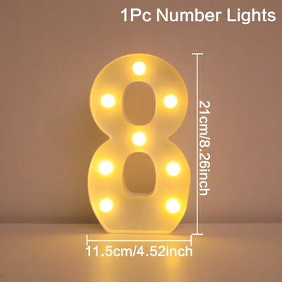21 см топла светеща мини фигура LED нощна лампа номер 0-9 рамка цифрова табела за шатра сватба рожден ден коледна украса 2023