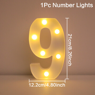 21 см топла светеща мини фигура LED нощна лампа номер 0-9 рамка цифрова табела за шатра сватба рожден ден коледна украса 2023