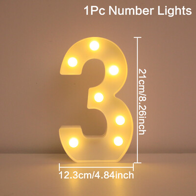 21 см топла светеща мини фигура LED нощна лампа номер 0-9 рамка цифрова табела за шатра сватба рожден ден коледна украса 2023