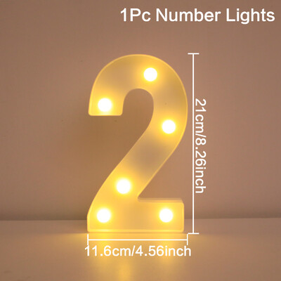 21 см топла светеща мини фигура LED нощна лампа номер 0-9 рамка цифрова табела за шатра сватба рожден ден коледна украса 2023