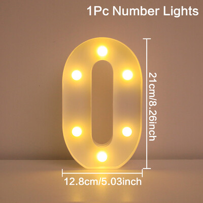 21 см топла светеща мини фигура LED нощна лампа номер 0-9 рамка цифрова табела за шатра сватба рожден ден коледна украса 2023
