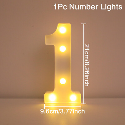 21 см топла светеща мини фигура LED нощна лампа номер 0-9 рамка цифрова табела за шатра сватба рожден ден коледна украса 2023
