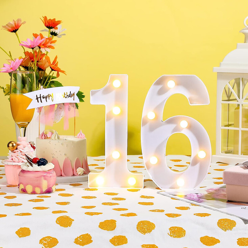 21 см топла светеща мини фигура LED нощна лампа номер 0-9 рамка цифрова табела за шатра сватба рожден ден коледна украса 2023